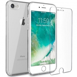 iPhone 7/8 Plus Jelly Case Clear and Tempered Glass